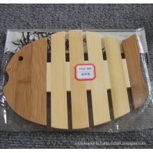 (BC-M1004) Natural Bamboo Fish Shape Heat Insulation Mat